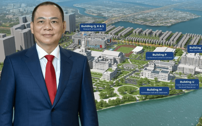 Tỷ phú Phạm Nhật Vượng đang rầm rộ xây dựng hàng loạt công trình tại đại học tinh hoa 15.800 tỷ đồng: Hướng đến mục tiêu vào top 100 thế giới 