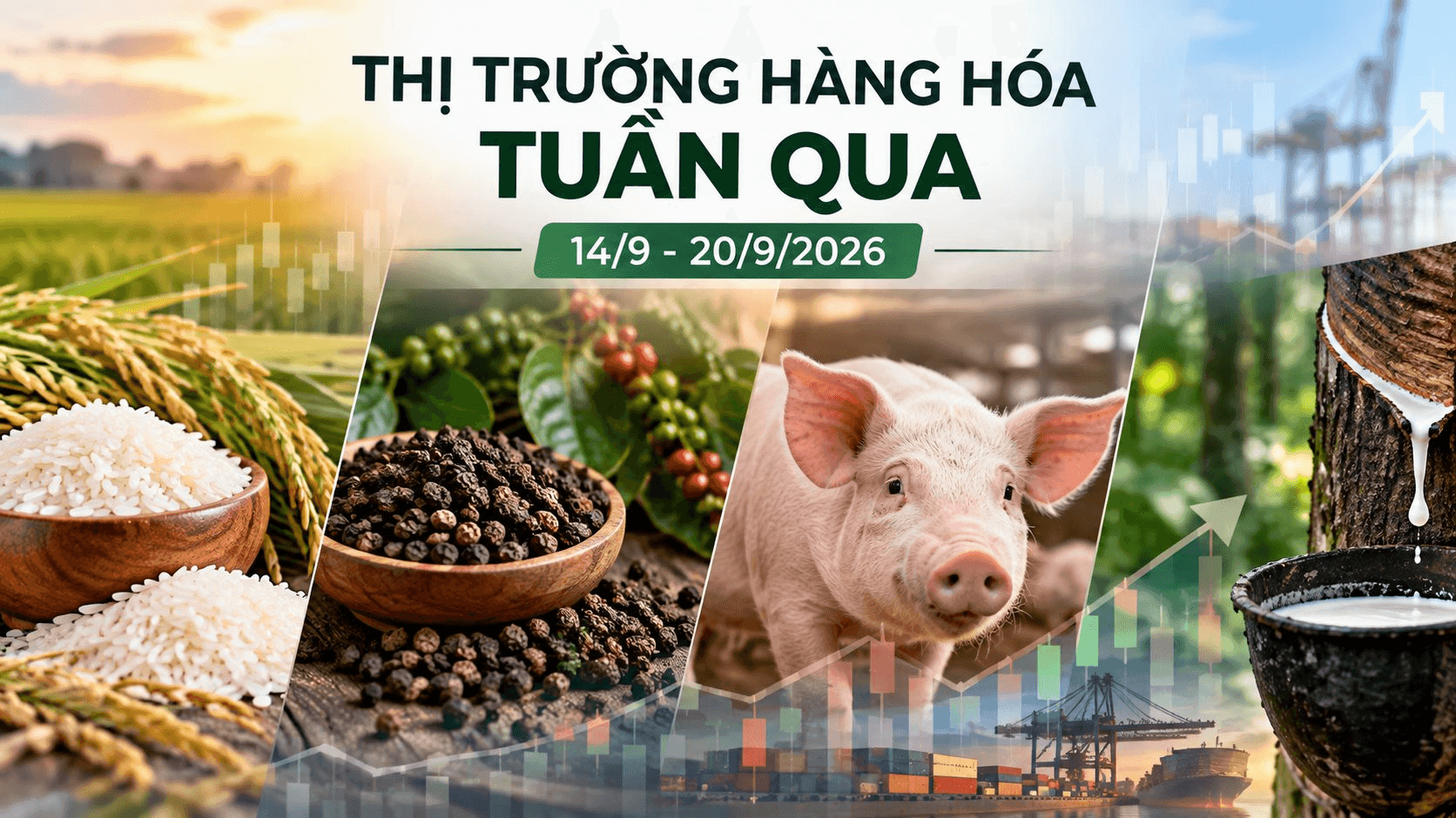Thị trường hàng hóa tuần qua 14/9 - 20/9: Heo hơi phục hồi, cao su chịu áp lực giảm
