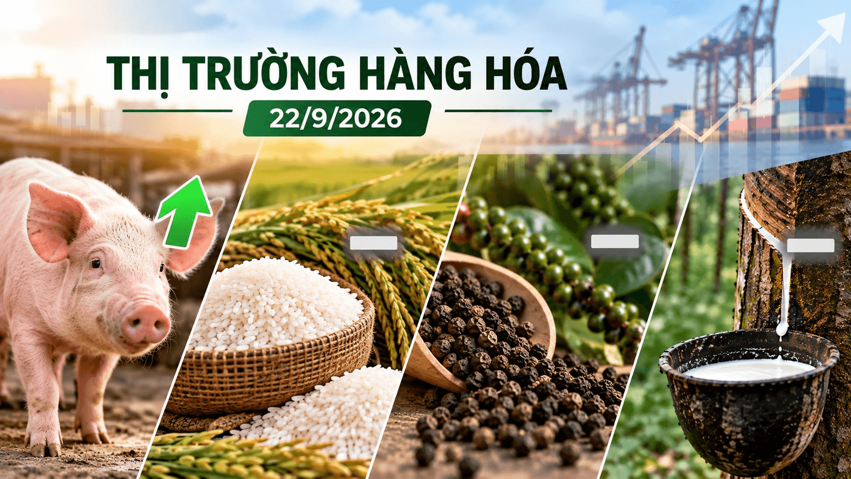 Thị trường hàng hóa ngày 22/9: Heo hơi tiếp đà tăng, cao su diễn biến trái chiều
