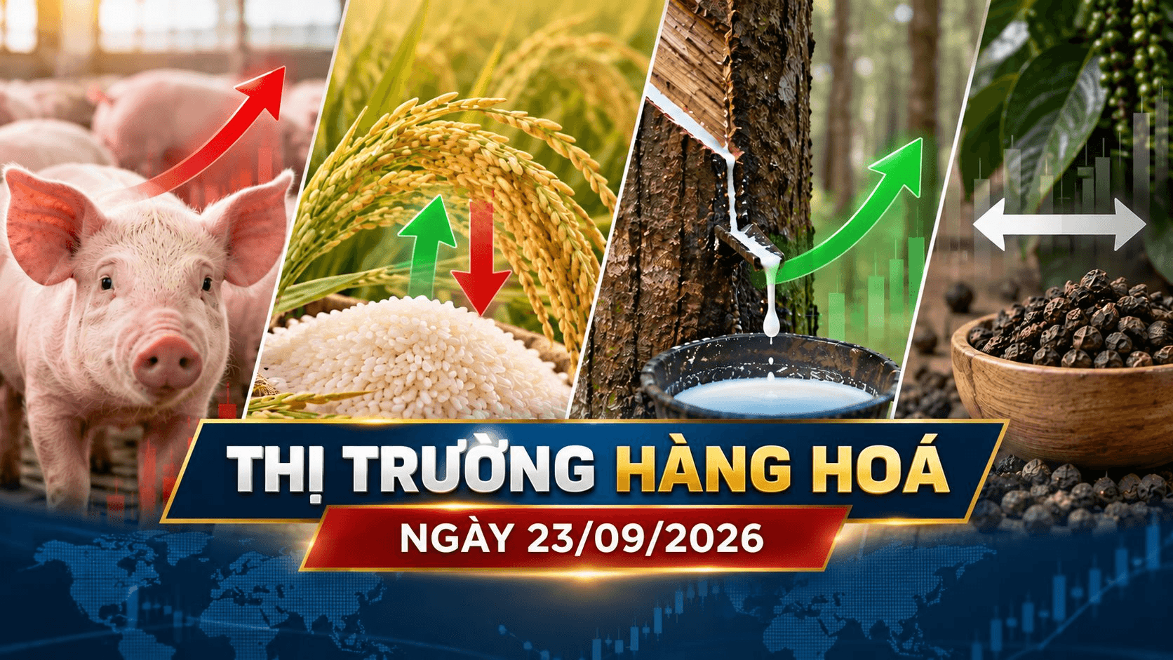 Thị trường hàng hóa ngày 23/9: Heo hơi mở rộng đà tăng, cao su thế giới khởi sắc