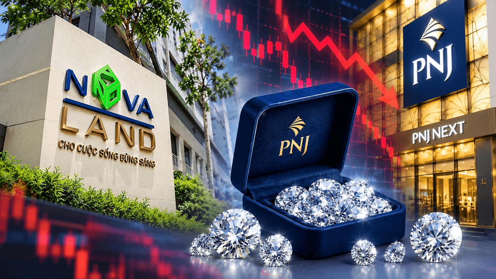 Cổ phiếu NVL, PNJ bị bán tháo, chất đống sàn trong phiên đầu tuần “rực lửa”