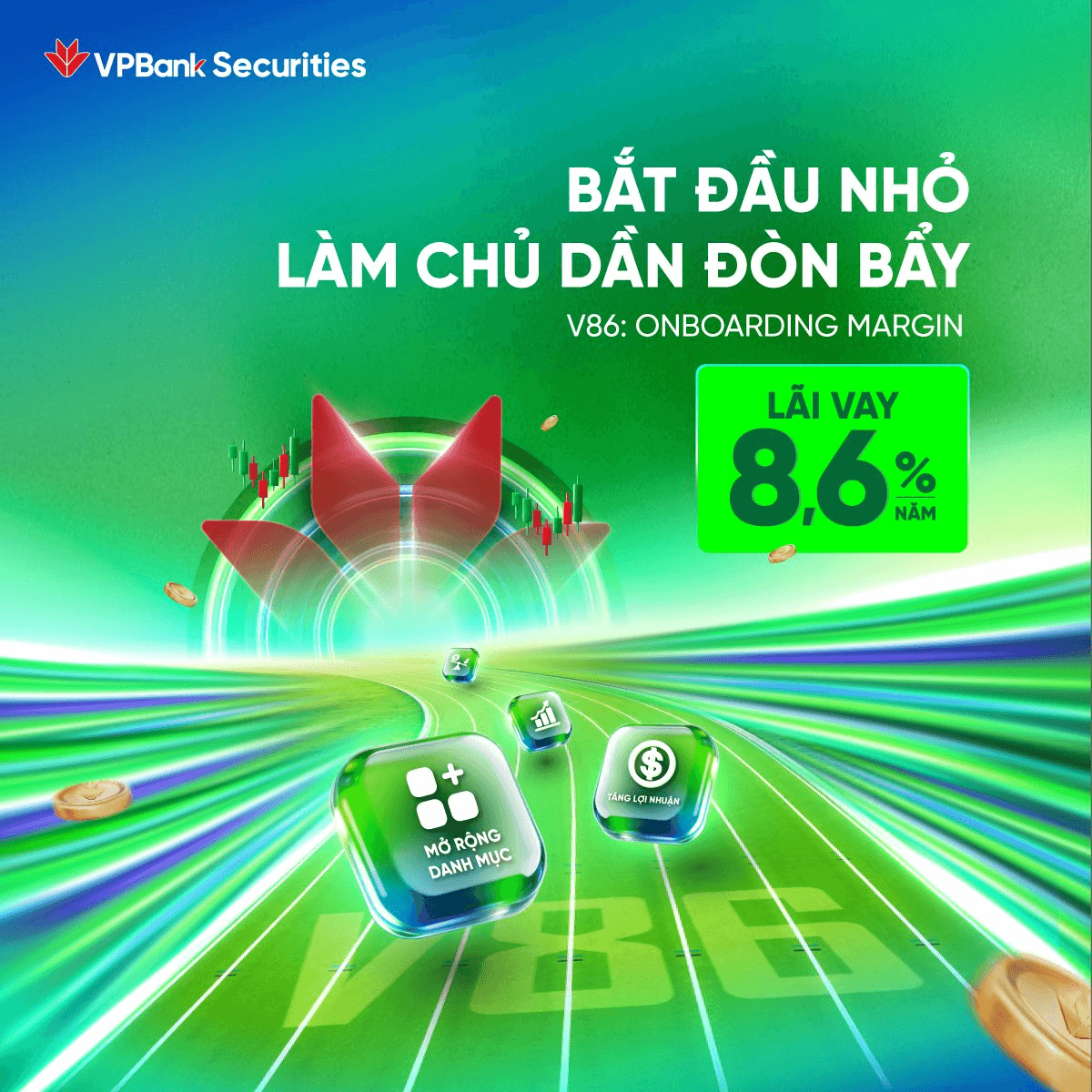 Với nền tảng vốn mạnh mẽ, VPBankS duy trì đa dạng ưu đãi margin trong môi trường lãi suất cao