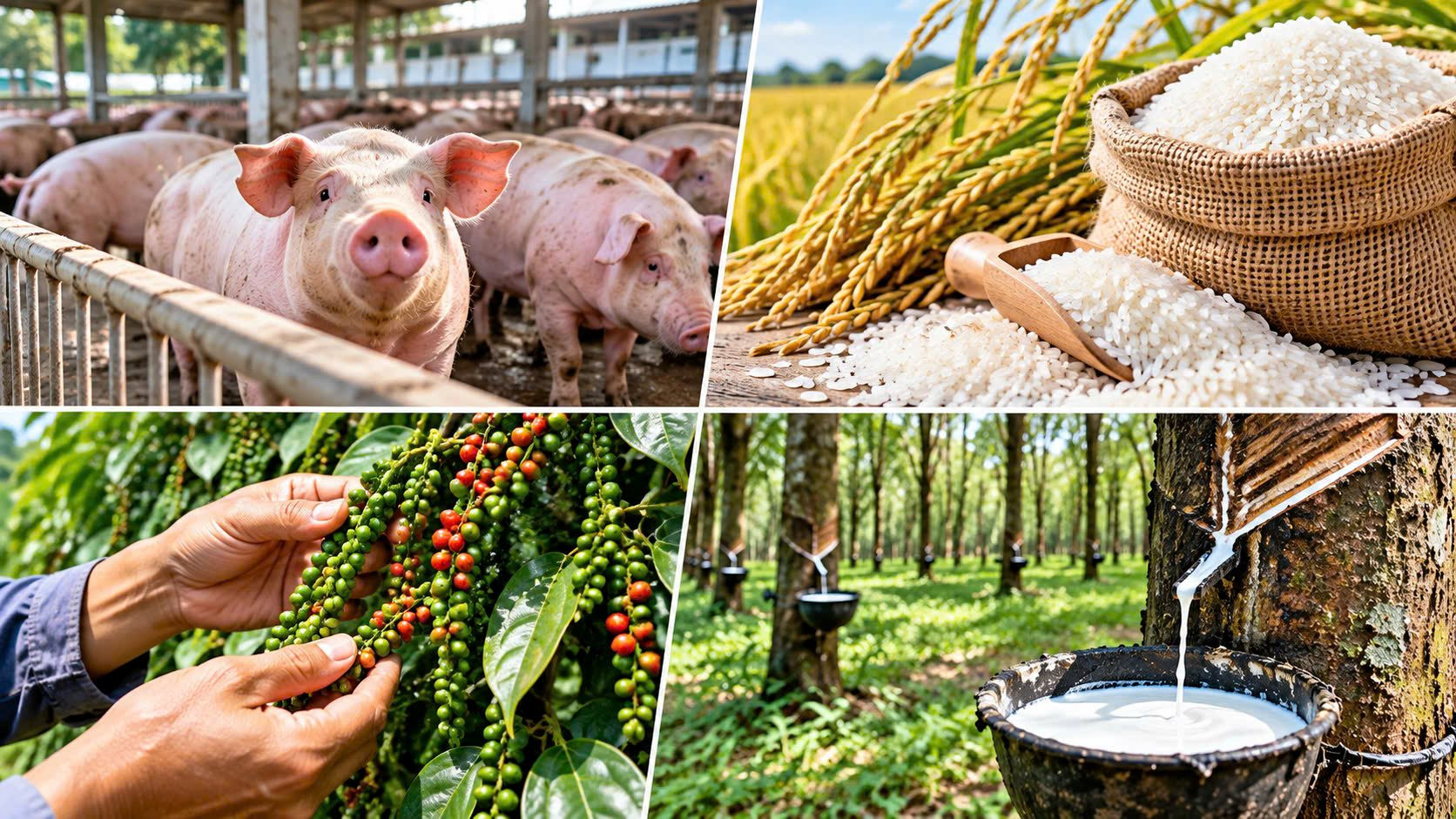 Thị trường hàng hóa ngày 10/10: Heo hơi chạm đáy 51.000 đồng/kg, cao su đồng loạt tăng