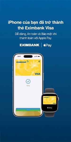 Iphone của bạn trở thành thẻ Eximbank Visa