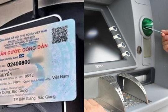 Rút tiền tại ATM bằng căn cước công dân gắn chip 