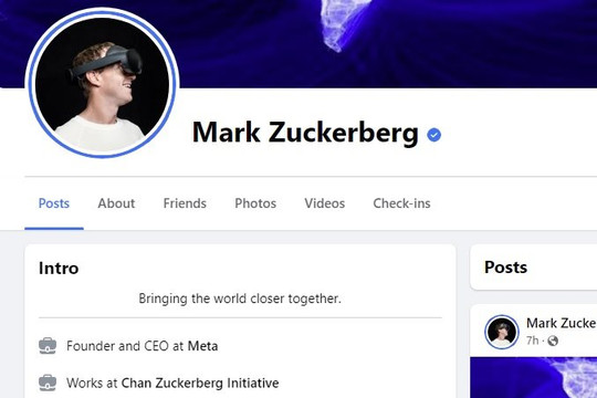 Tài khoản Facebook 120 triệu người theo dõi của CEO Mark Zuckerberg tụt xuống chỉ còn hơn 9.000