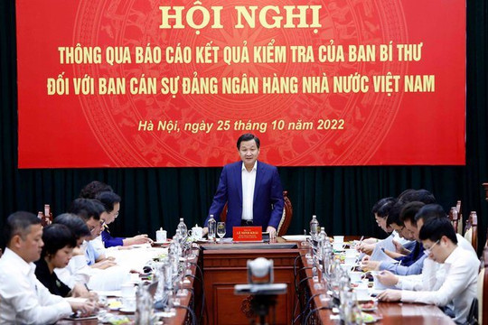 Thông qua báo cáo kết quả kiểm tra của Ban Bí thư đối với Ban cán sự Đảng Ngân hàng Nhà nước Việt Nam.