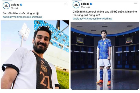'Nhạc nào cũng nhảy' đến từ vị trí của Adidas Việt Nam: Lên tus 'tung hoa' cả đội tuyển Đức và Nhật Bản sau trận cầu địa chấn, fan gọi là 'kẻ 2 mặt'