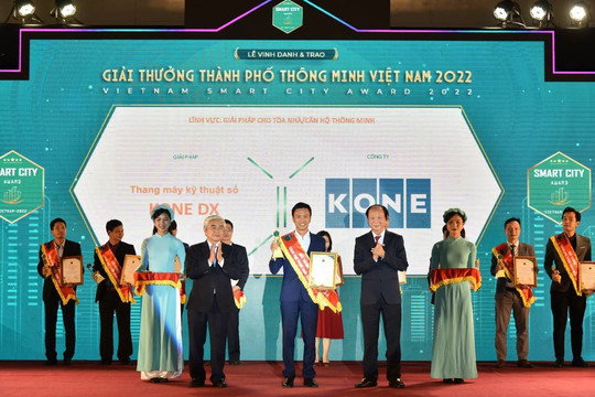 KONE Việt Nam trở thành công ty thang máy tiên phong nhận Giải thưởng Thành phố Thông minh 2022