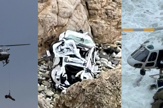 Một gia đình 4 người sống sót kỳ diệu khi xe Tesla lao xuống vách núi ở độ cao hơn 70m 