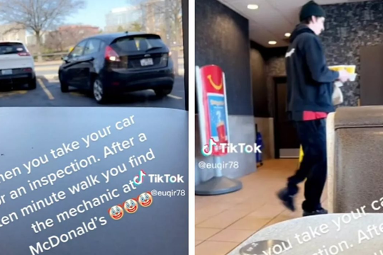 Chủ xe 'ngỡ ngàng, ngơ ngác, bật ngửa' khi thấy chiếc xe vừa mang ra xưởng kiểm tra lại được nhân viên lái đi mua đồ ăn McDonald's