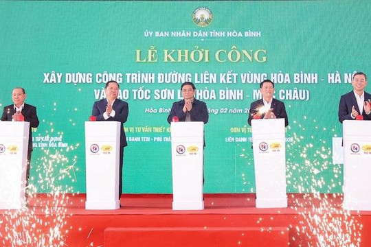 Hòa Bình khởi công đường liên kết vùng Hòa Bình - Hà Nội và cao tốc Sơn La quy mô 4.120 tỷ đồng