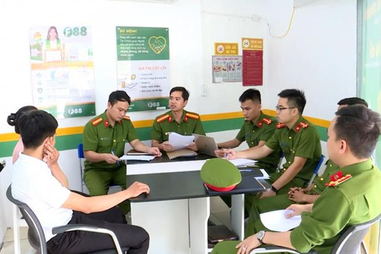 Công an kiểm tra 11 cơ sở kinh doanh của F88 tại Hà Tĩnh