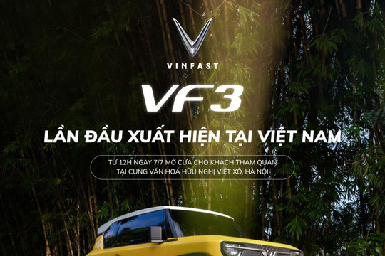 Ô tô điện mini VF3 của Vinfast chính thức ra mắt chỉ sau một tháng công bố