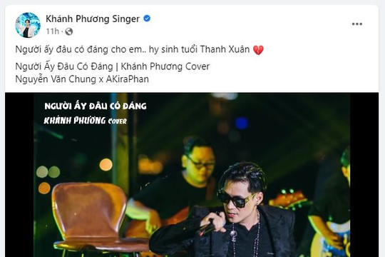 CEO BĐS Nhật Nam bị tạm giữ và động thái lạ của ca sĩ Khánh Phương: Cover bài hát “Người ấy đâu có đáng” và dòng trạng thái “Người ấy đâu có đáng cho em hy sinh tuổi thanh xuân”