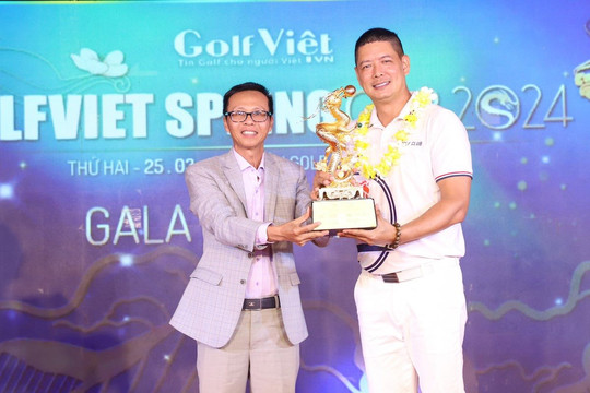 Diễn viên Bình Minh “đoạt" cup Rồng vàng tại giải GolfViet Spring Cup 2024