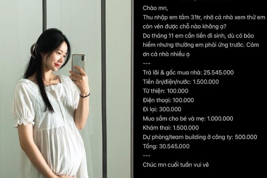 Bảng chi tiêu khiến CĐM “rùng mình”: Tiền trả nợ chiếm 82% thu nhập, đang có bầu nhưng tiền ăn cả tháng chỉ 1,5 triệu quay đầu