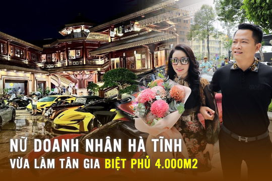 1 nữ doanh nhân gốc Hà Tĩnh mới làm tân gia biệt phủ 4.000m2 giữa TP.HCM, siêu xe đến chật ních cả sân: Gia thế gây bất ngờ