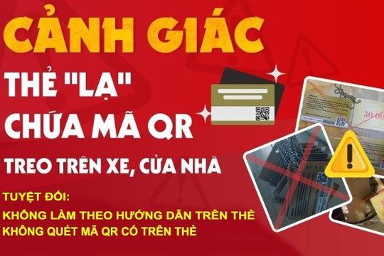 Xuất hiện "thẻ vàng" treo ở nhiều nơi có mã QR: Công an cảnh báo chiêu thức lừa đảo quét mã nhận tiền