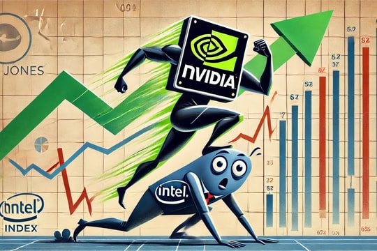 Nvidia sắp thế chân Intel trong Dow Jones