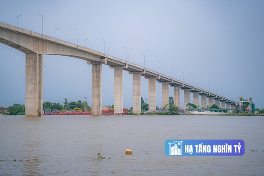 Toàn cảnh cây cầu huyết mạch sẽ kết nối trung tâm thành phố Hải Phòng với khu vực được đề xuất làm sân bay quốc tế Tiên Lãng 