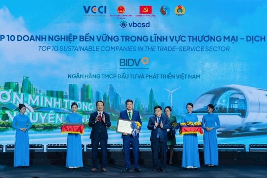 BIDV lần thứ 6 vào Top 10 Doanh nghiệp bền vững ﻿﻿lĩnh vực thương mại - dịch vụ