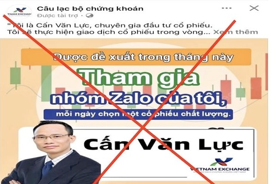 Mạo danh Sở GDCK Việt Nam, dùng hình ảnh chuyên gia Cấn Văn Lực, Phạm Lê Thái để mời chào tham gia nhóm zalo dạy "chơi chứng khoán"