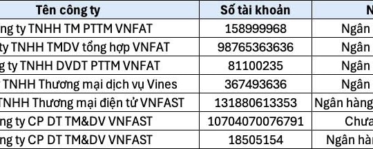 Công an tìm người bị lừa chuyển tiền vào những tài khoản ngân hàng dưới đây