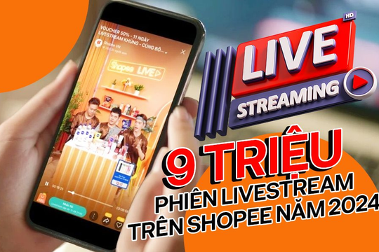 "Cơn sốt" mua sắm kết hợp giải trí: 9 triệu phiên livestream diễn ra trên Shopee, lượng đơn hàng đặt qua Shopee Video tăng 185 lần