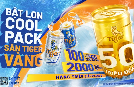 "Bật Lon Coolpack - Săn Tiger Vàng" cùng hàng triệu giải thưởng hấp dẫn