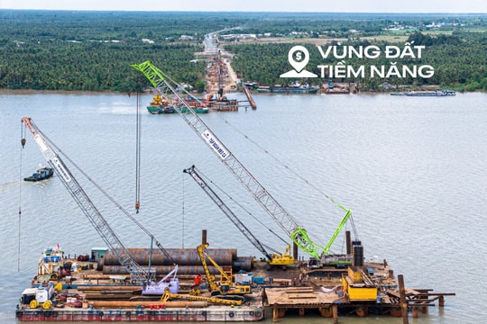Cầu có trụ tháp cao bằng toà nhà 35 tầng, nhịp chính dài thứ 2 Việt Nam, sẽ rút ngắn 80 km đường từ Cà Mau tới TP.HCM