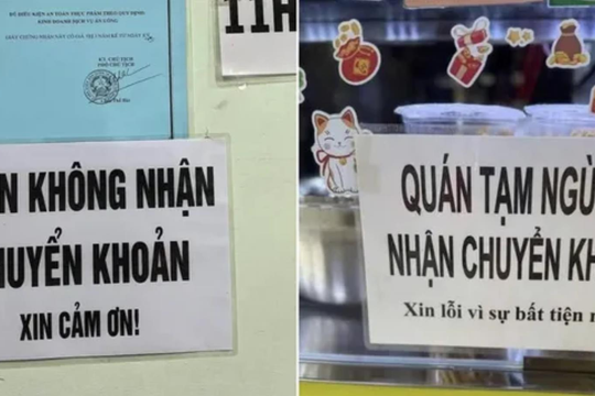 Chủ shop treo biển "chỉ nhận tiền mặt", thu thêm tiền của khách nếu chuyển khoản: Cơ quan Thuế gửi thư ngỏ 