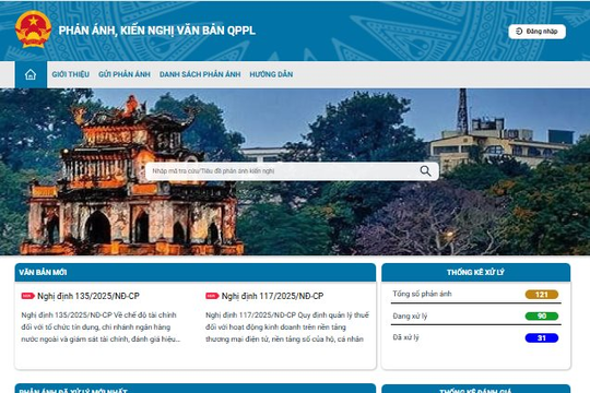Từ ngày 20/6, người dân có thể gửi phản ánh, kiến nghị về VBQPPL tới các bộ ngành, địa phương bằng hình thức trực tuyến