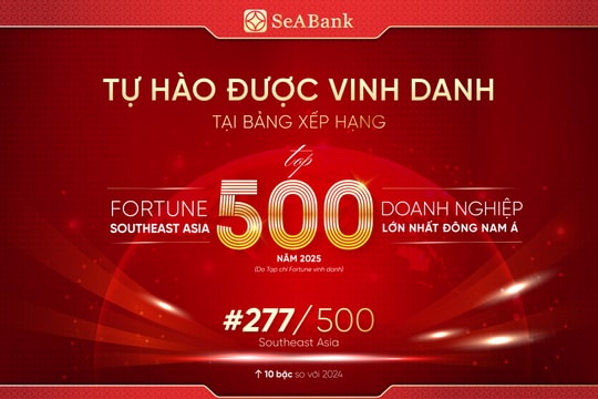 SeABank tăng 10 bậc trên bảng xếp hạng Fortune Southeast Asia 500