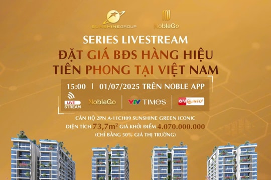 Sunshine Group livestream đặt giá căn hộ vào 1/7 chỉ với giá khởi điểm bằng 50% giá thị trường