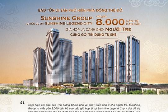 Sunshine Group ra mắt Sunshine Legend City với gần 8.000 căn hộ cao cấp giá hợp lý dành cho người trẻ cùng gói tín dụng từ SHB - góp phần bảo tồn di sản Phố Hiến phía Đông Thủ đô