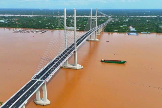 Vượt tiến độ 5 tháng, cầu Rạch Miễu 2 nối tỉnh Vĩnh Long và Đồng Tháp chính thức thông xe vào 19/8