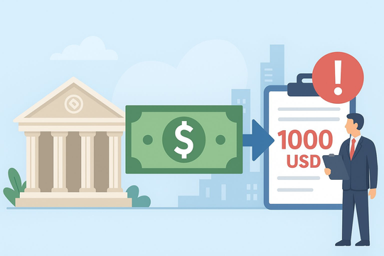 Chuyển từ 1.000 USD ra nước ngoài phải báo cáo?