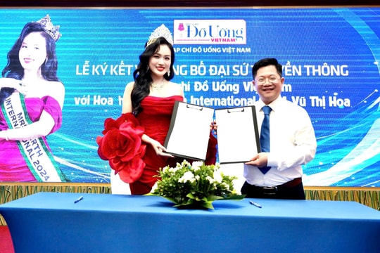 Hoa hậu Mrs Earth International 2024 Vũ Thị Hoa làm Đại sứ Truyền thông của Tạp chí Đồ Uống Việt Nam