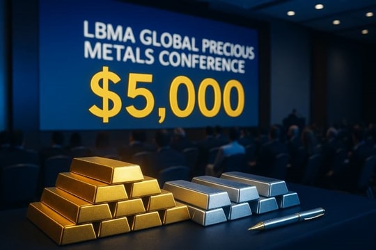 Giá vàng được dự báo có thể tiến gần 5.000 USD/ounce sau Hội nghị LBMA 2025: Tín hiệu mới từ giới kim loại quý toàn cầu Giá vàng được dự báo có thể tiến gần 5.000 USD/ounce sau Hội nghị LBMA 2025: Tín hiệu mới từ giới kim loại quý toàn cầu