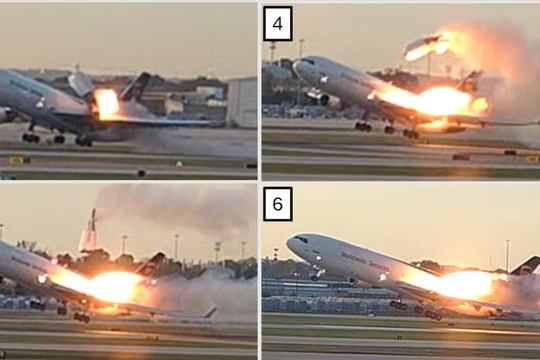 Động cơ "rụng" trong lúc cất cánh, máy bay cháy như ngọn đuốc: Hàng chục người thương vong