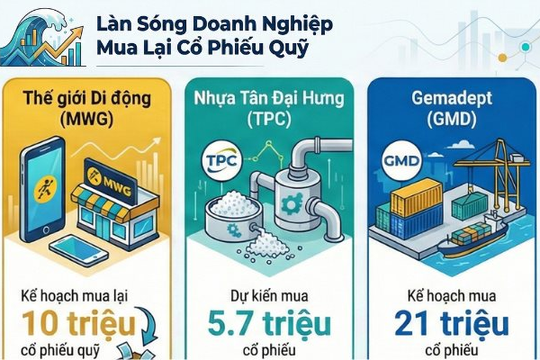 Loạt công ty Thế giới di động, Nhựa Tân Đại Hưng, T-Corp, Gemadept có cùng một hành động