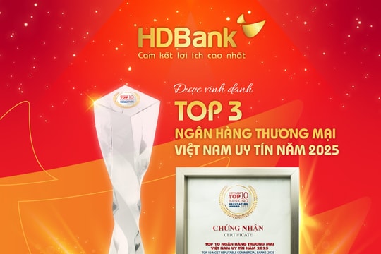 HDBank giữ vị trí thứ 3 Top ngân hàng niêm yết uy tín và hiệu quả nhất Việt Nam