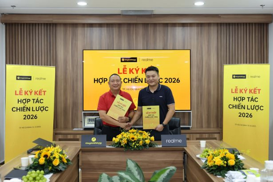 Thế Giới Di Động và realme ký kết chiến lược 2026: Mục tiêu tăng trưởng 2 chữ số, bứt tốc phân khúc trung - cao cấp