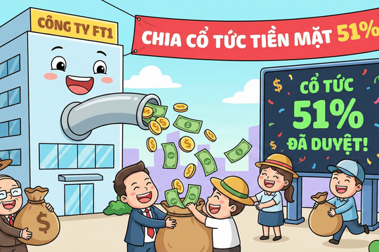 Một công ty chốt danh sách trả cổ tức tiền mặt "khủng" tỷ lệ 51% vào ngày mai 
