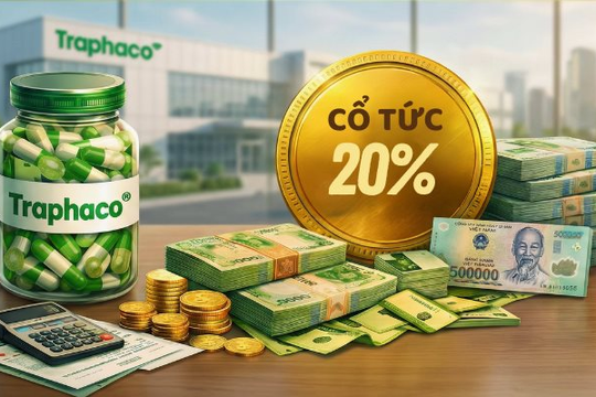 Một công ty ngành dược chốt ngày trả cổ tức tiền mặt 20% 