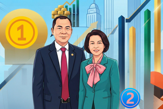 Vợ chồng tỷ phú Phạm Nhật Vượng chính thức trở thành 2 người giàu nhất và nhì TTCK Việt Nam, bỏ xa những người còn lại 