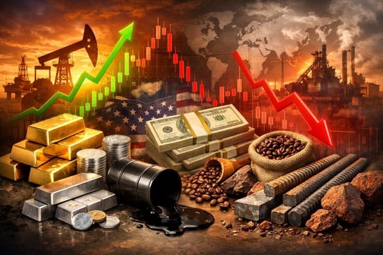 Thị trường ngày 29/1: USD tiếp tục suy yếu, vàng và dầu leo đỉnh mới, cà phê và thép giảm mạnh
