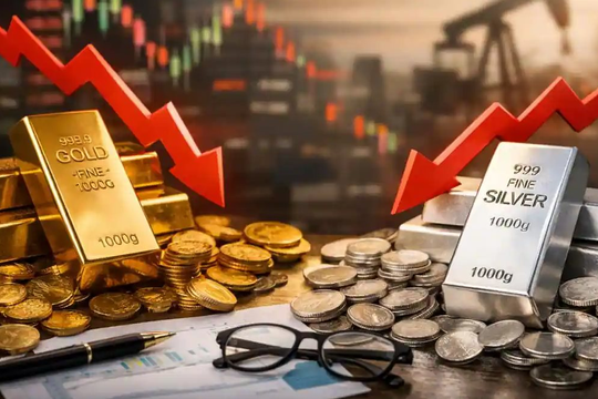 Vàng trong nước tiếp đà giảm, bạc lao dốc mạnh trên thị trường quốc tế
