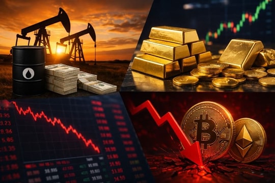 Thị trường ngày 28/3: Giá dầu và vàng tăng vọt, chứng khoán lao dốc, tiền số đỏ lửa